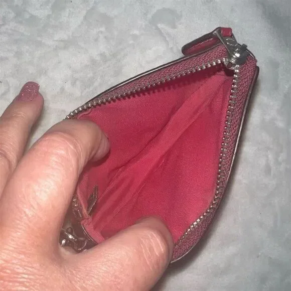 Coach Women's Pink Signature Wristlet Pouch with Strap - F22716 - Picture 2 of 9